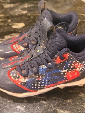 Under Armour Bryce Harper Youth Kids Navy Red White Stars baseball cleats